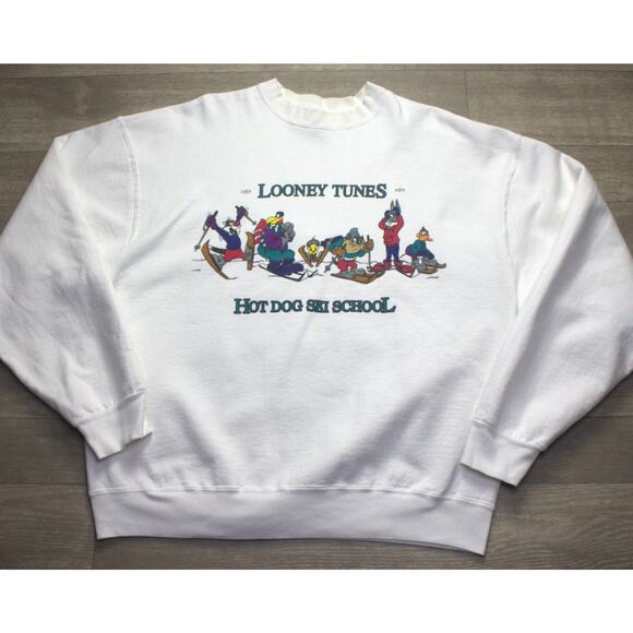 Vintage 1991 Acme Clothing Looney Tunes Hot Dog Ski School XL - Picture 2 of 7